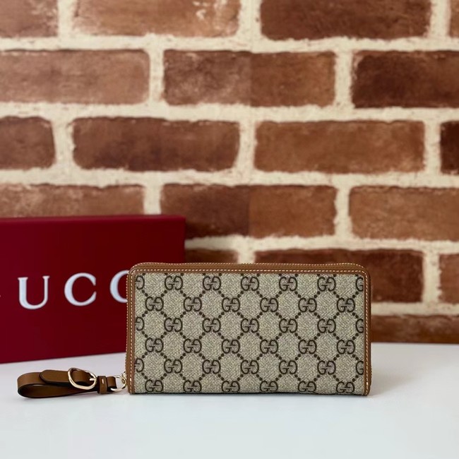 Gucci GG EMBLEM ZIP AROUND WALLET 819122 brown