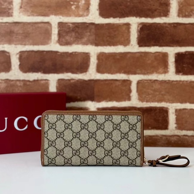 Gucci GG EMBLEM ZIP AROUND WALLET 819122 brown