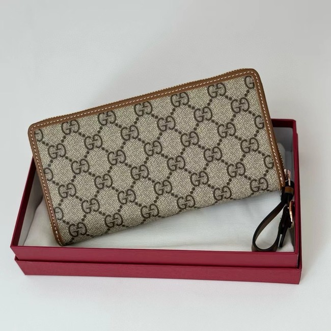 Gucci GG EMBLEM ZIP AROUND WALLET 819122 brown