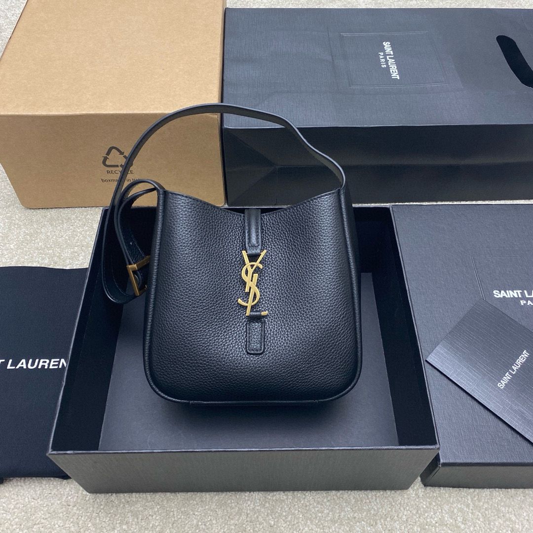 SAINT LAURENT LE 5 A 7 MINI HOBO BAG 809461 black