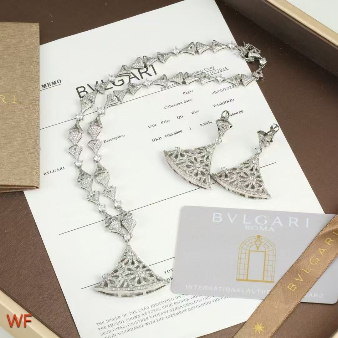 BVLGARI necklace&Earring BV80902 Silver