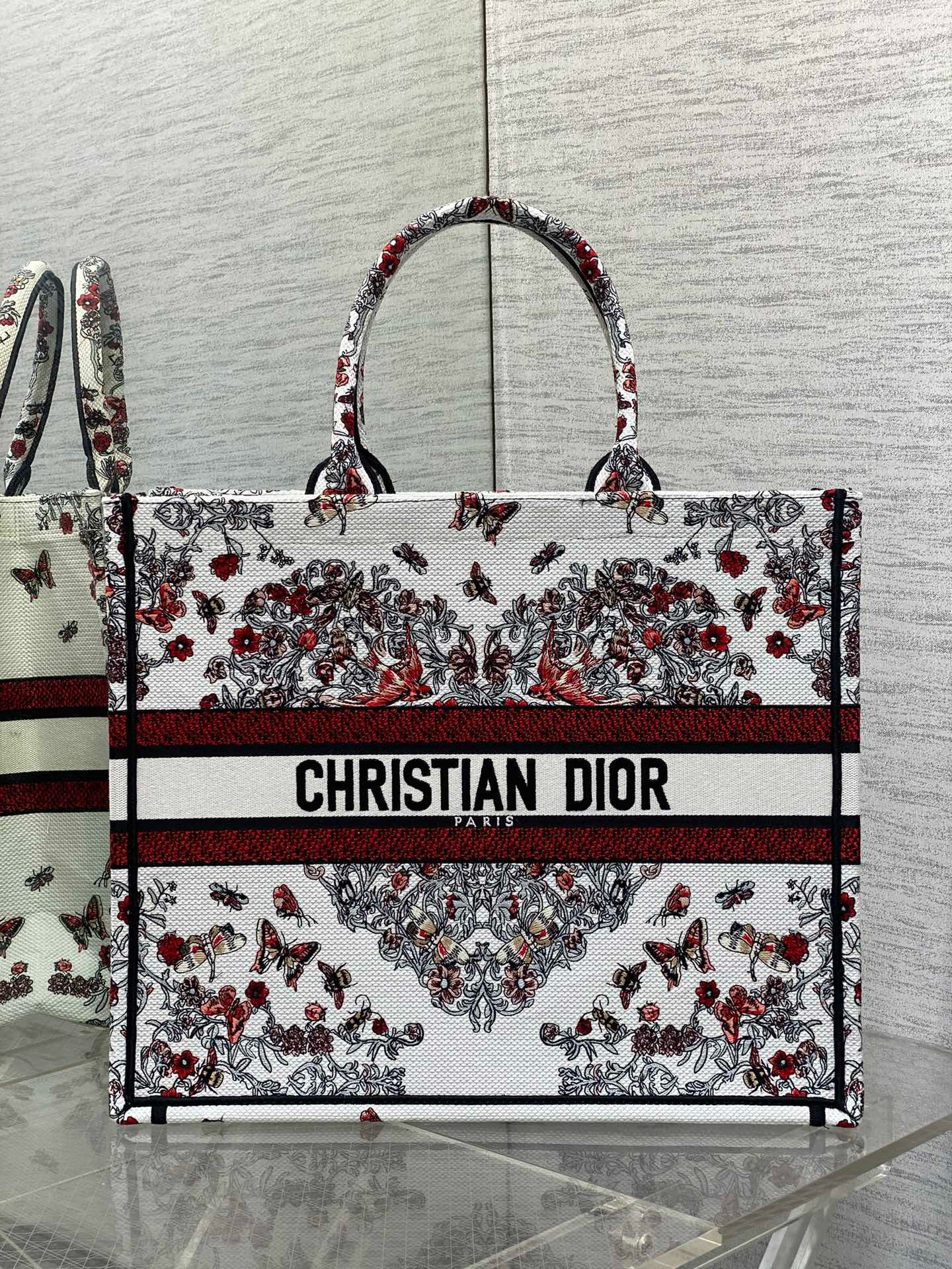 Large Dior Book Tote Embroidery with Multicolor M1286ZEDX