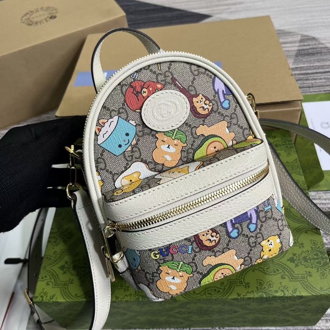 Gucci GG EMBLEM MINI BACKPACK 725654 WHITE