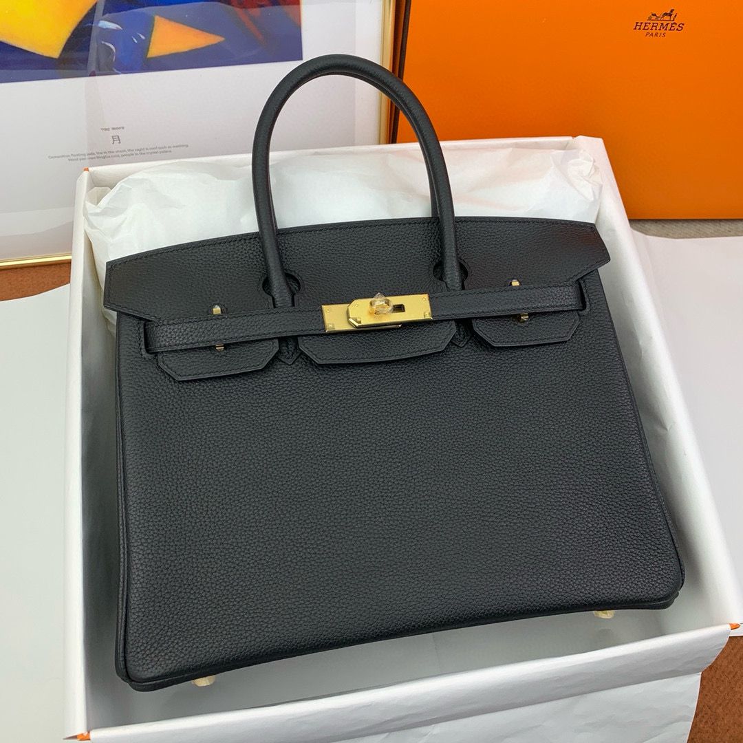 Hermes Birkin Tote Bag Original Togo Leather BK35 Black