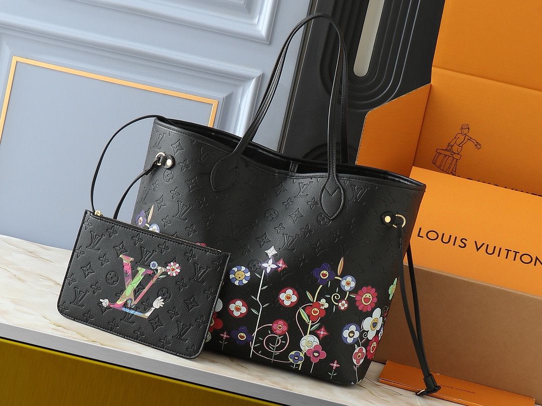 Louis Vuitton LV x TM Neverfull MM M13675 Black