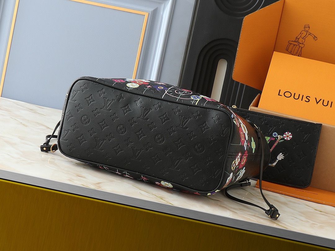 Louis Vuitton LV x TM Neverfull MM M13675 Black