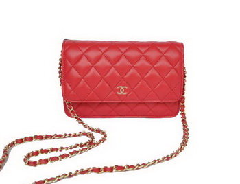 New Color Chanel A33814 Red Sheepskin Leather Flap Bag Gold