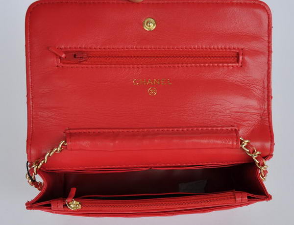 New Color Chanel A33814 Red Sheepskin Leather Flap Bag Gold