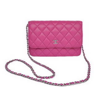 New Color Chanel A33814 Rosy Sheepskin Leather Flap Bag Silver