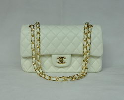 Chanel Classic Flap Bag 1112 Beige Leather Golden Hardware