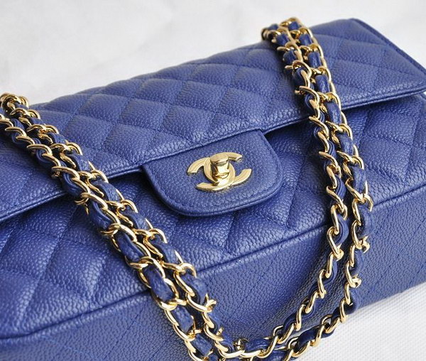 Chanel 2.55 Quilted Flap Bag 1112 Deep Blue with Gold Hardware