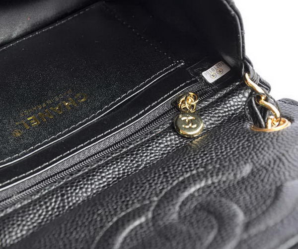 Chanel Classic Black Caviar Golden Chain Quilted Flap Bag