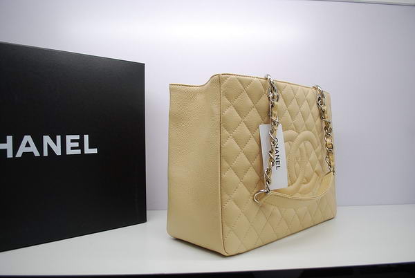 Hot Style Chanel GST Caviar Leather Coco Bag A36092 Cream Silver