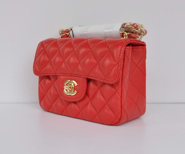 Cheap Chanel Classic mini Flap Bag 1115 Red Sheepskin Golden Hardware