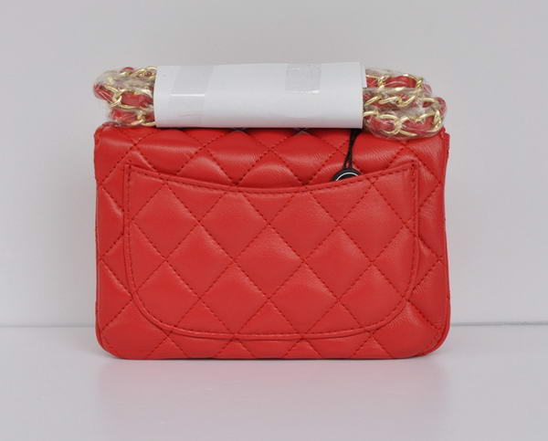 Cheap Chanel Classic mini Flap Bag 1115 Red Sheepskin Golden Hardware