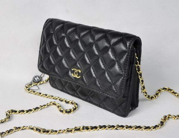 Cheap Chanel Mini Flap Bag A33814 Black Lambskin Golden