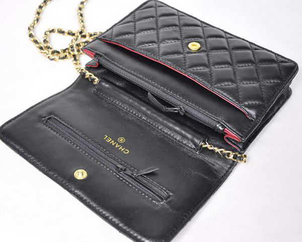 Cheap Chanel Mini Flap Bag A33814 Black Lambskin Golden