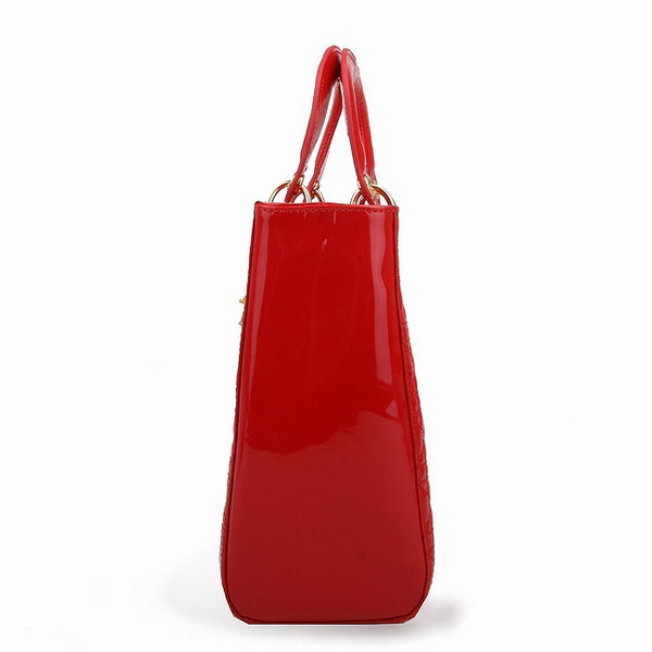 Dior Tote Bags Patent Leather Red 44561