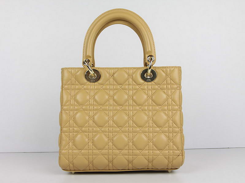 Christian Dior Lambskin Bags Lady Dior Bag CAL44550 Beige Golden