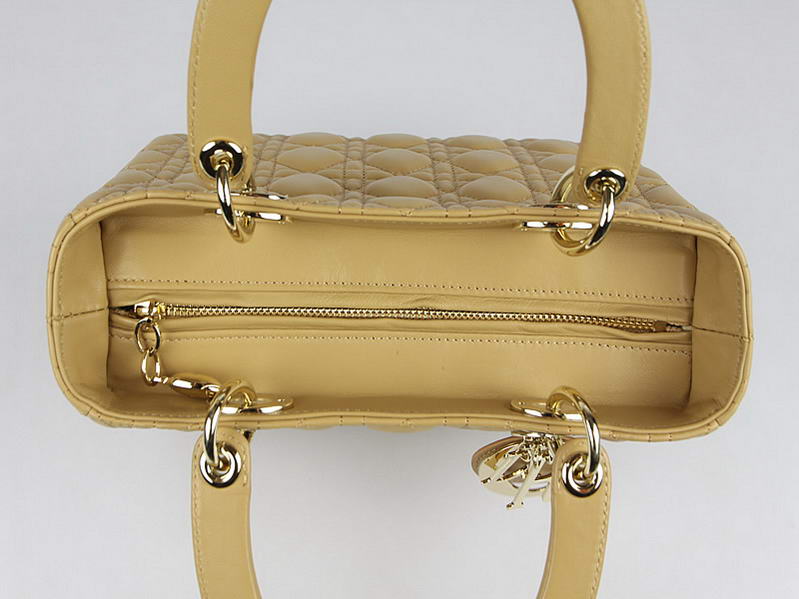 Christian Dior Lambskin Bags Lady Dior Bag CAL44550 Beige Golden