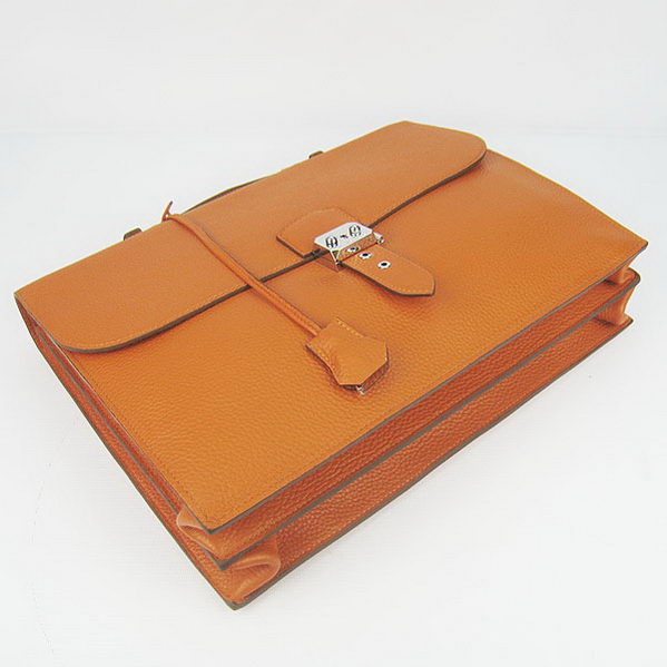 Hermes Sac Depeche 38cm Briefcase Clemence Orange