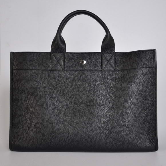 Hermes Briefcase 40CM Clemence Leather Bag Black