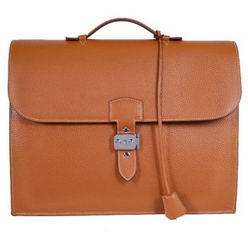 Hermes Sac Depeche 38cm Briefcase Clemence Camel