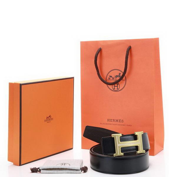 Hermes Belts Original Leather Diamond Golden Coffee