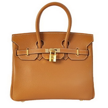 Hermes Birkin 25CM Tote Bags Togo Leather Camel Godlen