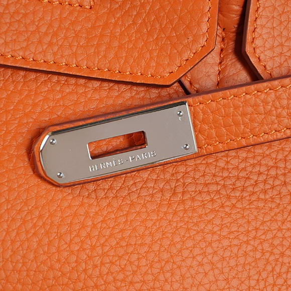 Hermes Birkin 35CM Tote Bags Togo Leather Orange Silver