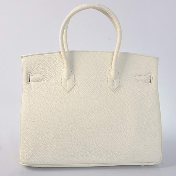 Hermes Birkin 35CM Tote Bags Togo Leather White Silver