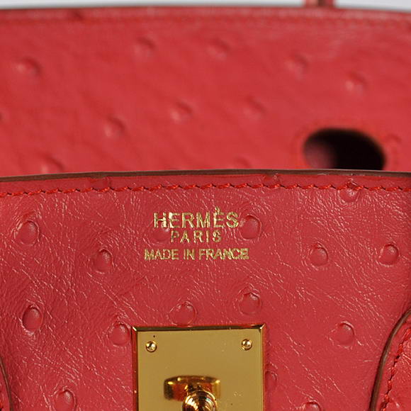 Hermes Birkin 35CM Tote Bags Ostrich Togo Leather Red Golden