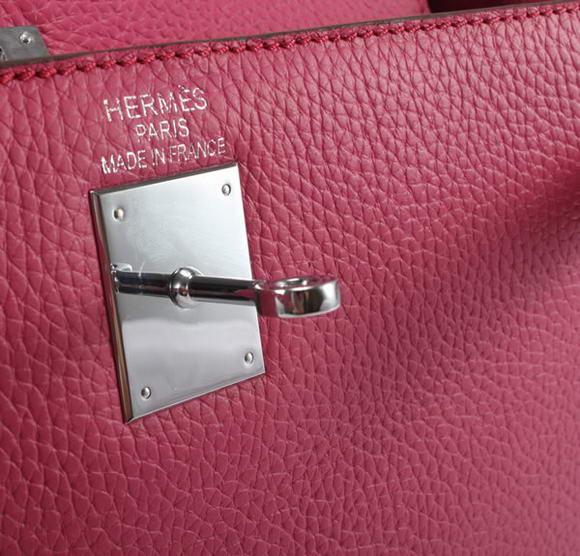 Hermes Kelly 32cm Togo Leather Handbags 6018 Roseo Silver