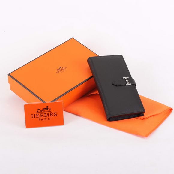 Hermes Bearn Japonaise Bi-Fold A208 Black