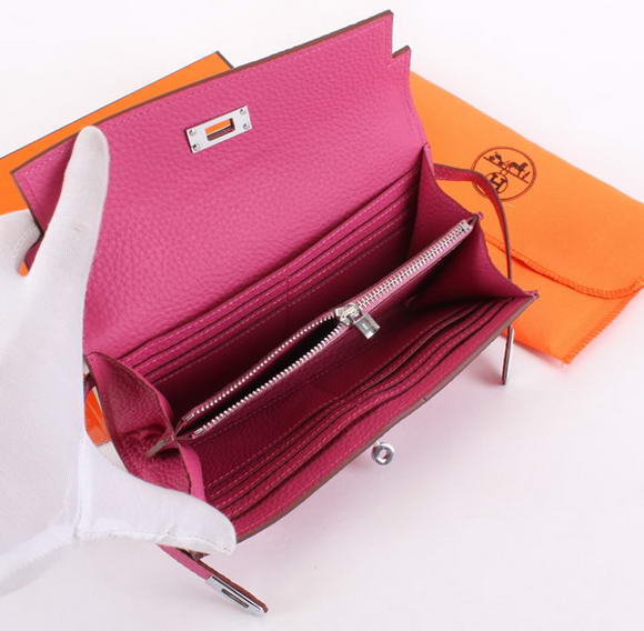 Hermes Kelly Bi-Fold Wallet A708 Roseo