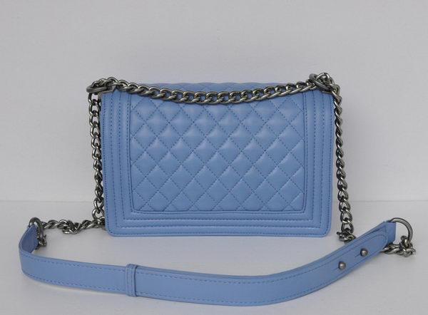 Chanel A67086 Blue Le Boy Flap Shoulder Bag Silver