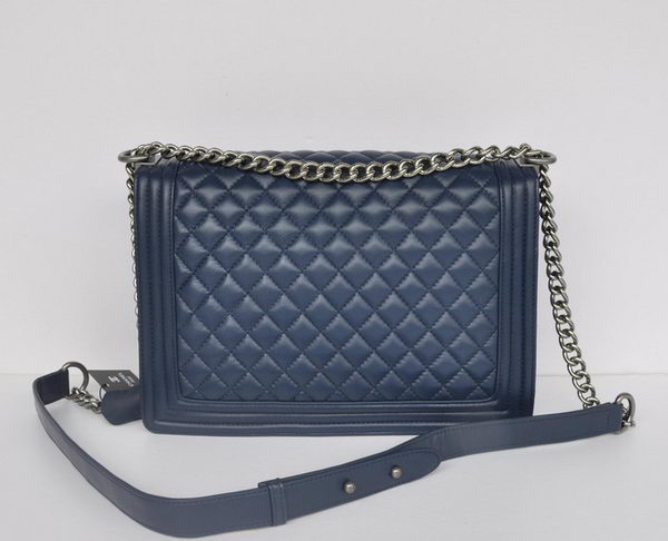 Chanel A67087 Royalblue Sheepskin Leather Le Boy Flap Shoulder Bag