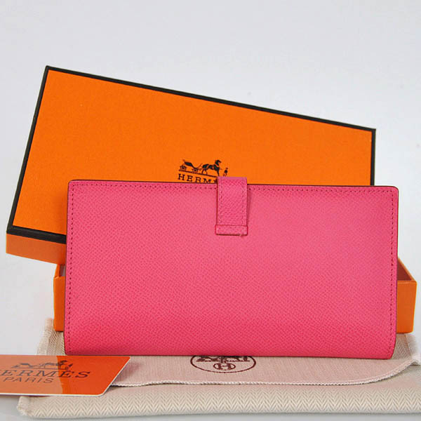 Hermes Bearn Wallet Original Smooth Leather Peach