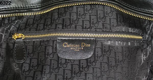 Christian Lady Dior Black Lambskin Bag 6322 Gold