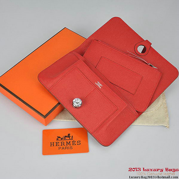 Hermes Dogon Wallet Travel Case H001 Red