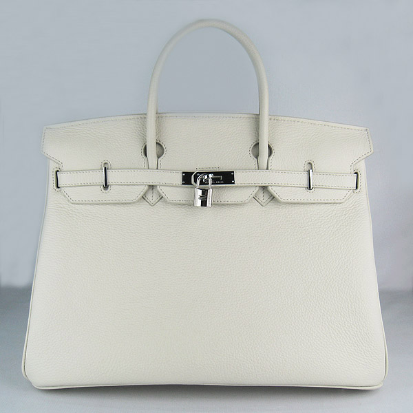 Hermes Birkin 40CM Togo Bag Beige 6099 Silver