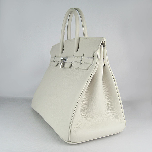 Hermes Birkin 40CM Togo Bag Beige 6099 Silver