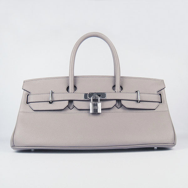 Hermes Birkin 6109 Togo Leather Bag Grey 42cm Silver