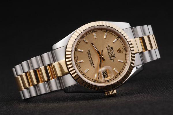 Rolex Datejust Golden Cutwork Stainless Steel Men Watch-RD2404