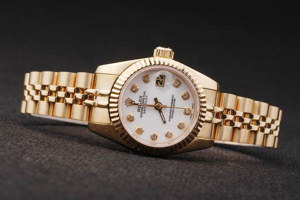 Rolex Datejust Mechanism Golden White Surface Women Watch-RD2462