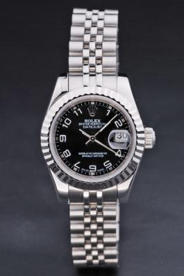 Rolex Datejust Silver&Black Stainless Steel 25mm Watch-RD3790