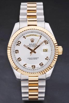 Rolex Day-Date Golden&White Surface Cutwork Watch-RD4025