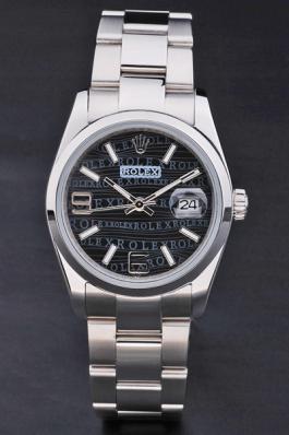 Rolex Perpetual Black Stainless Steel 33mm Men Watch-RP3826