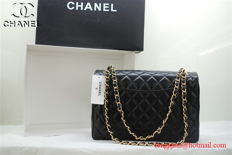 Chanel classic black Flap Bag 36070 gold chain