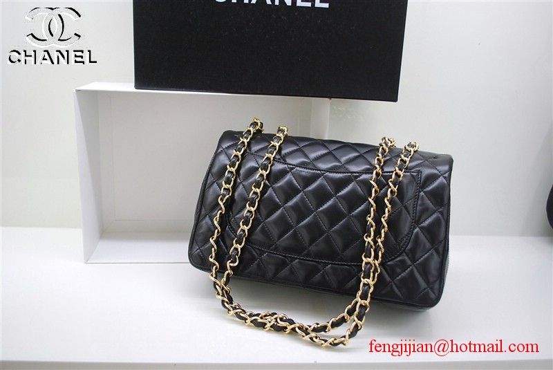 Chanel Jumbo Caviar Flap Bag 36076 Black gold chain